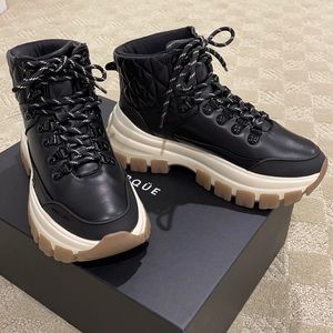 Leather high top trainers